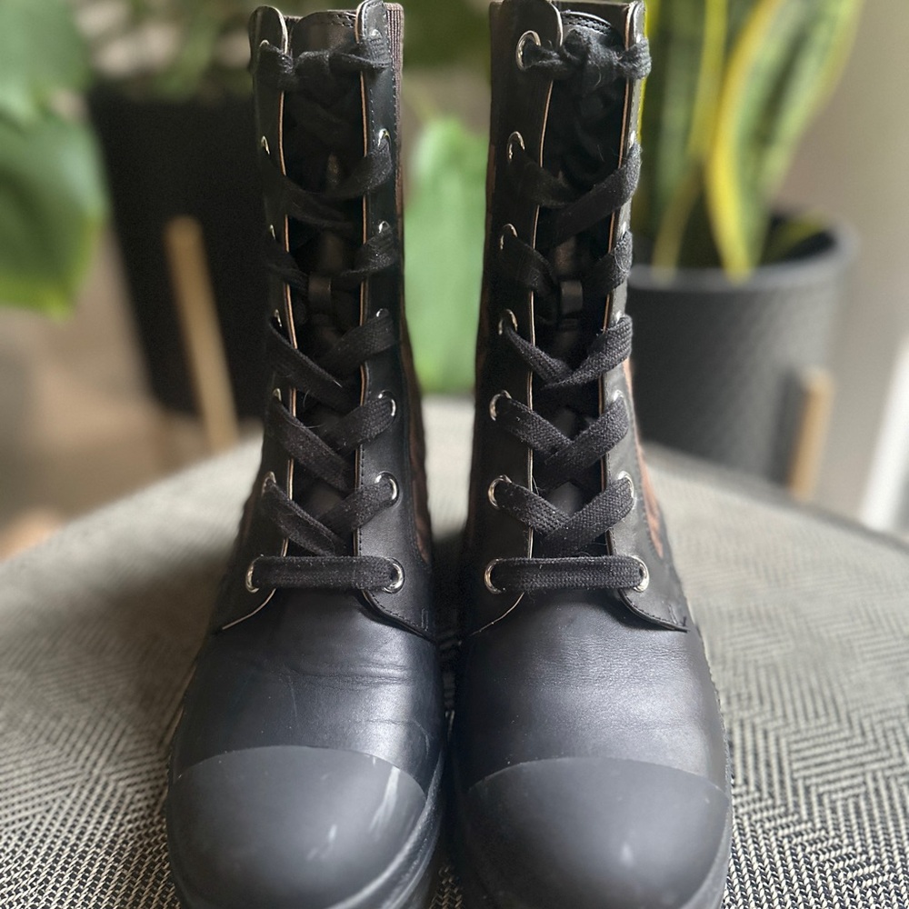 Michael Kors Women's Black and Brown Ankle Boots - Picture 2 of 6